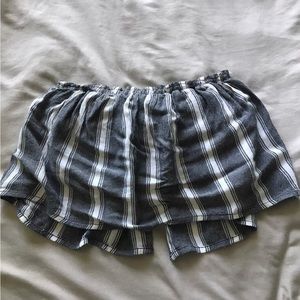 Grey and white striped tube top